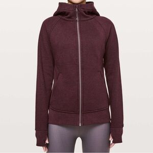 Lululemon Light As Warmth Scuba Hoodie Size 6 Heathered Dark Adobe